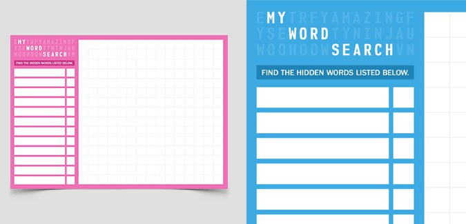 blank word search templates paperzip
