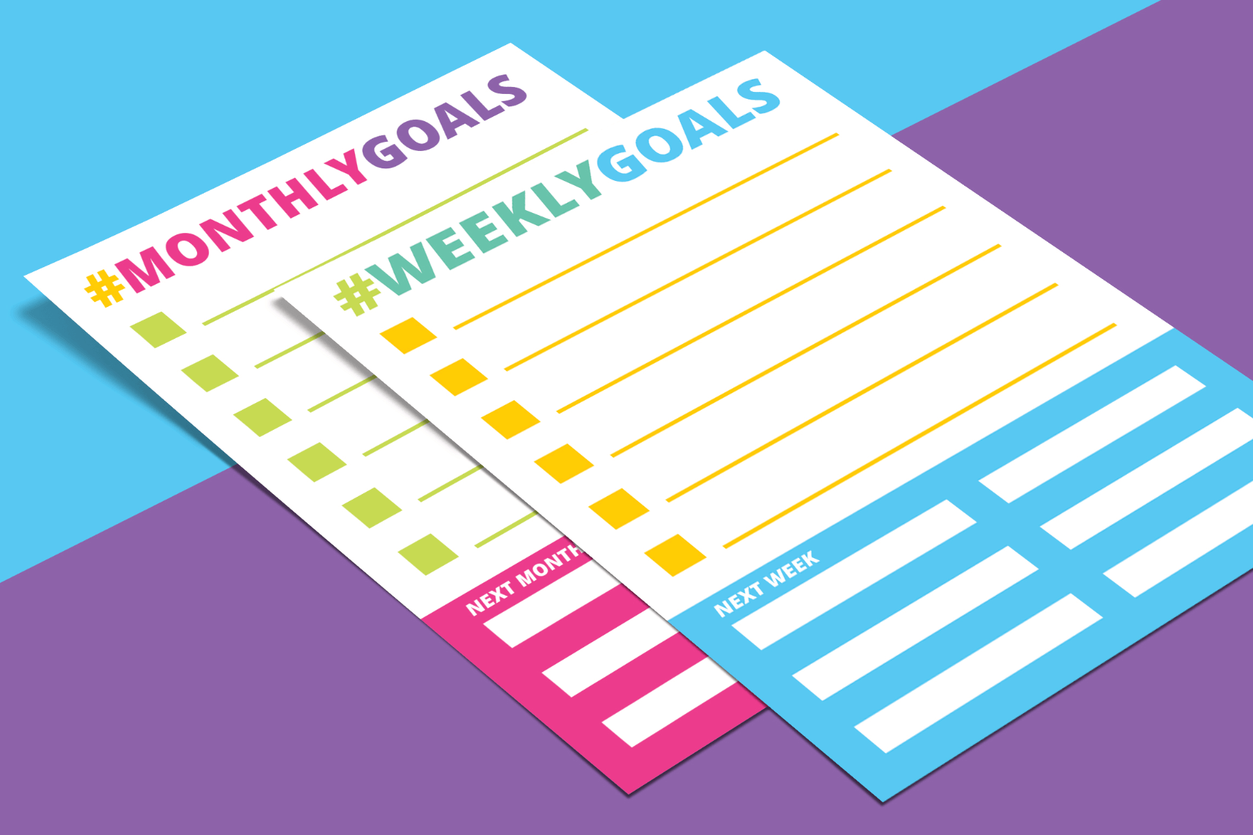 free weekly monthly goals planner printable