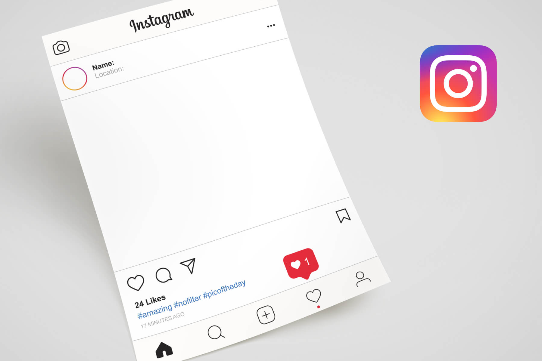 printable instagram template a4 paper