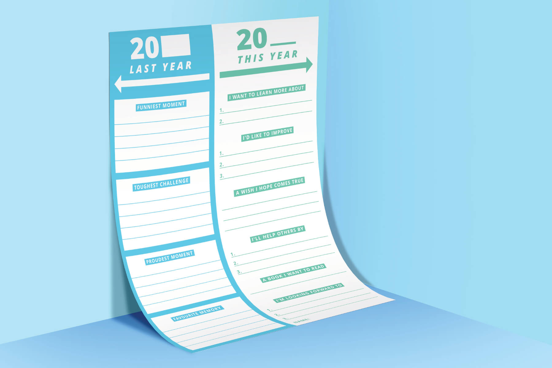 new year goals printable resource