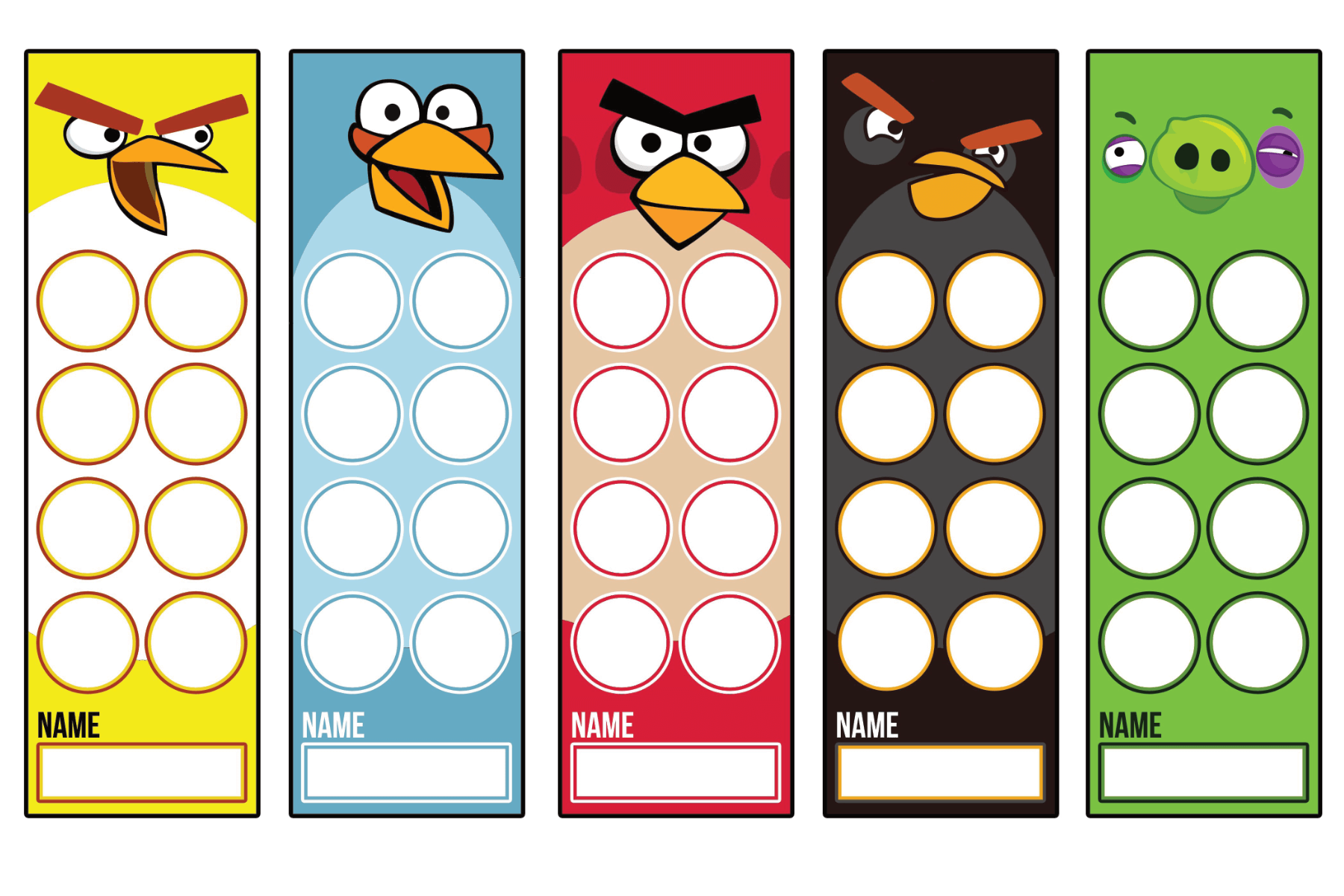 angry birds bookmarks free