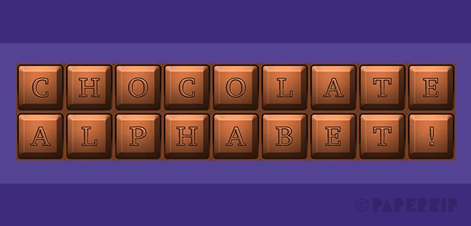 free printable chocolate bar alphabet