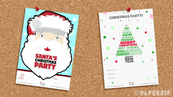 free christmas party posters printable