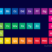 colourful gradient letters classroom display