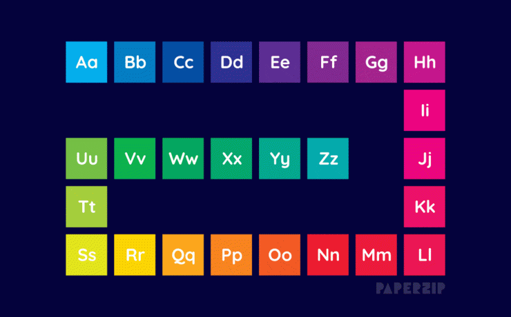 colourful gradient letters classroom display